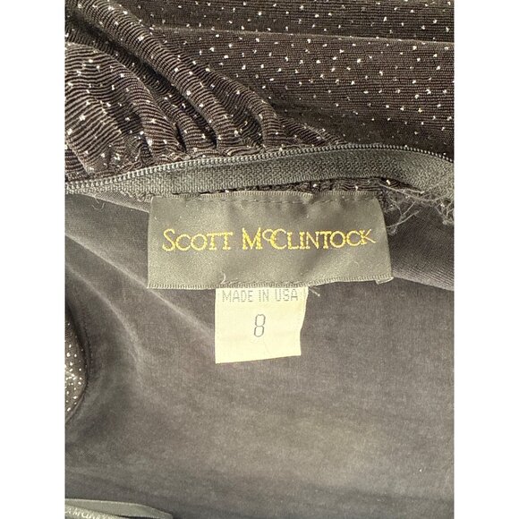 Scott‎ McClintock Black Gown Size 8 Sparkle Details & Long Chiffon Skirt - Picture 6 of 8